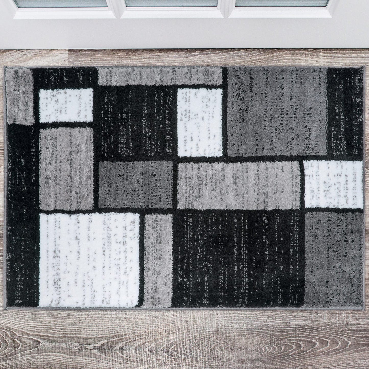 World Rug Gallery Contemporary Modern Boxed Color Block Area Rug