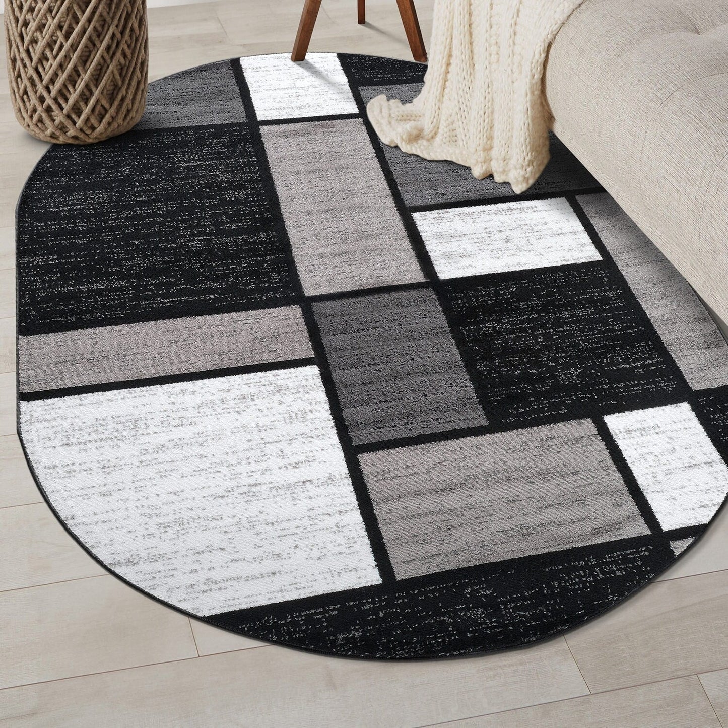 World Rug Gallery Contemporary Modern Boxed Color Block Area Rug