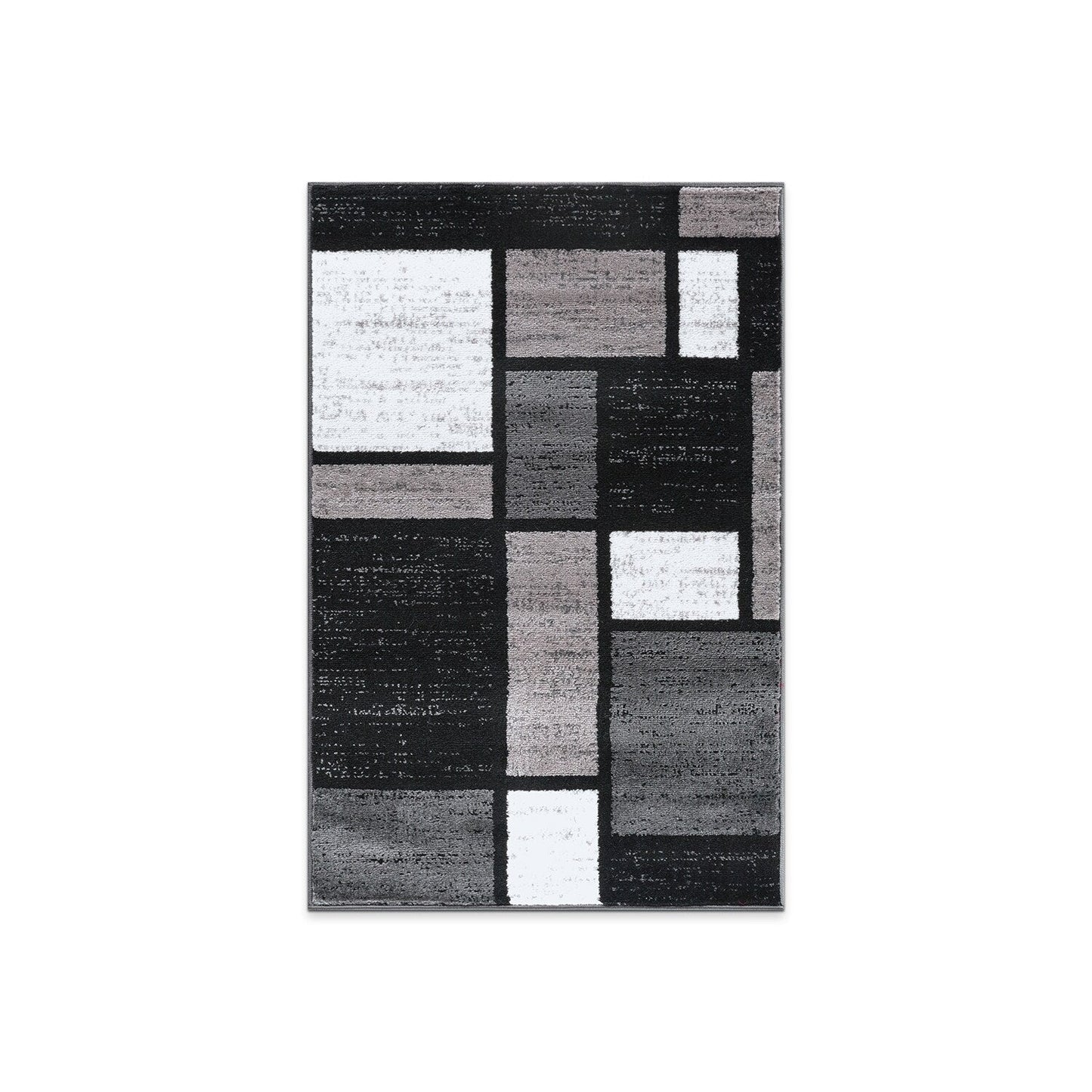 World Rug Gallery Contemporary Modern Boxed Color Block Area Rug