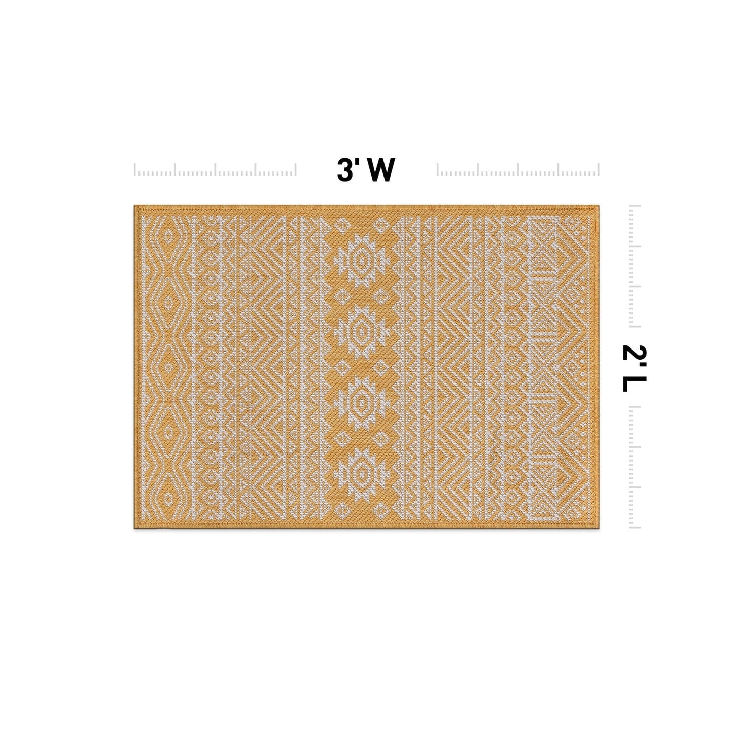 World Rug Gallery Distressed Geometric Bohemian Textured Flat Weave Indoor/Outdoor Area Rug