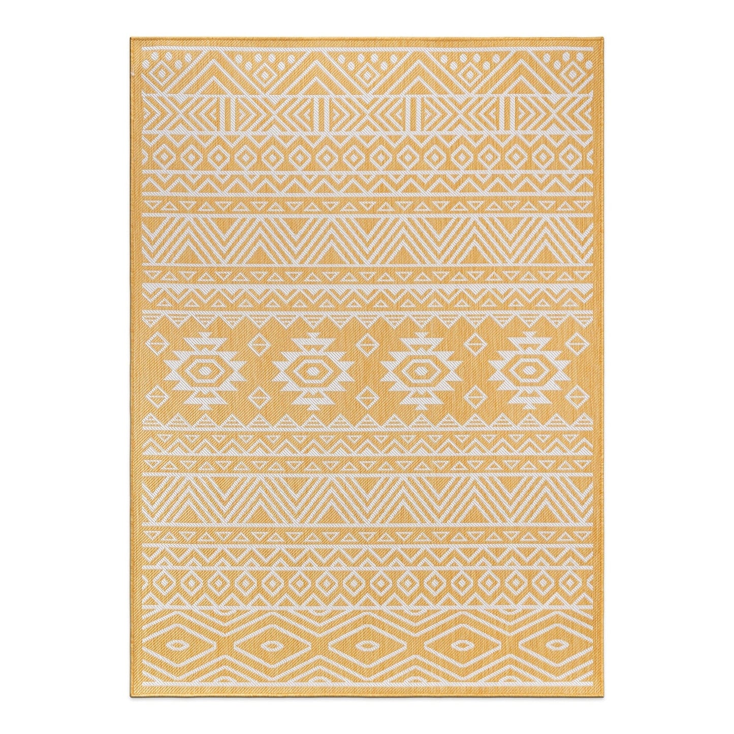 World Rug Gallery Distressed Geometric Bohemian Textured Flat Weave Indoor/Outdoor Area Rug