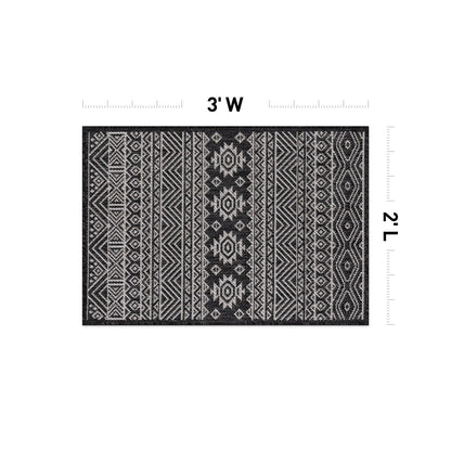 World Rug Gallery Distressed Geometric Bohemian Textured Flat Weave Indoor/Outdoor Area Rug