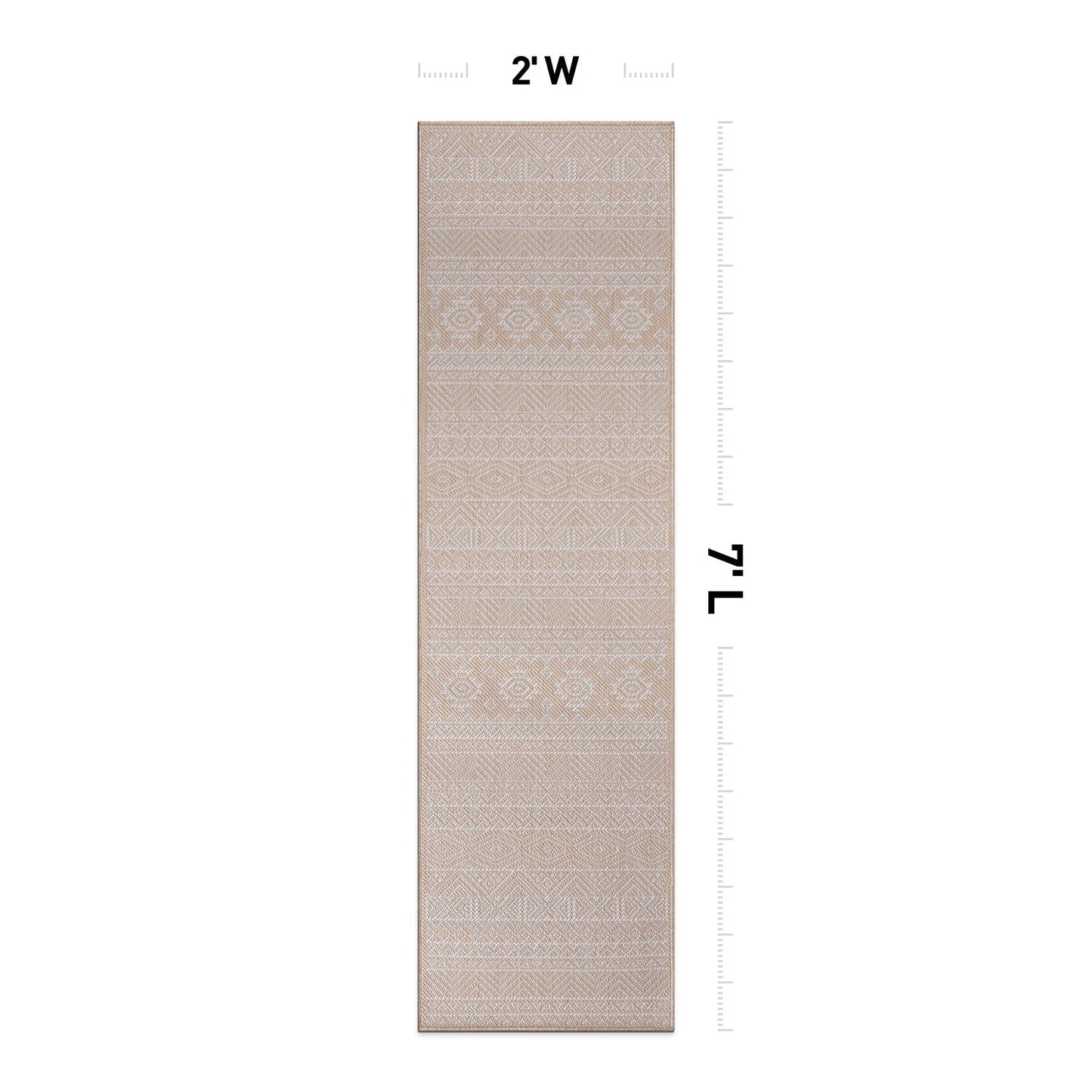 World Rug Gallery Distressed Geometric Bohemian Textured Flat Weave Indoor/Outdoor Area Rug