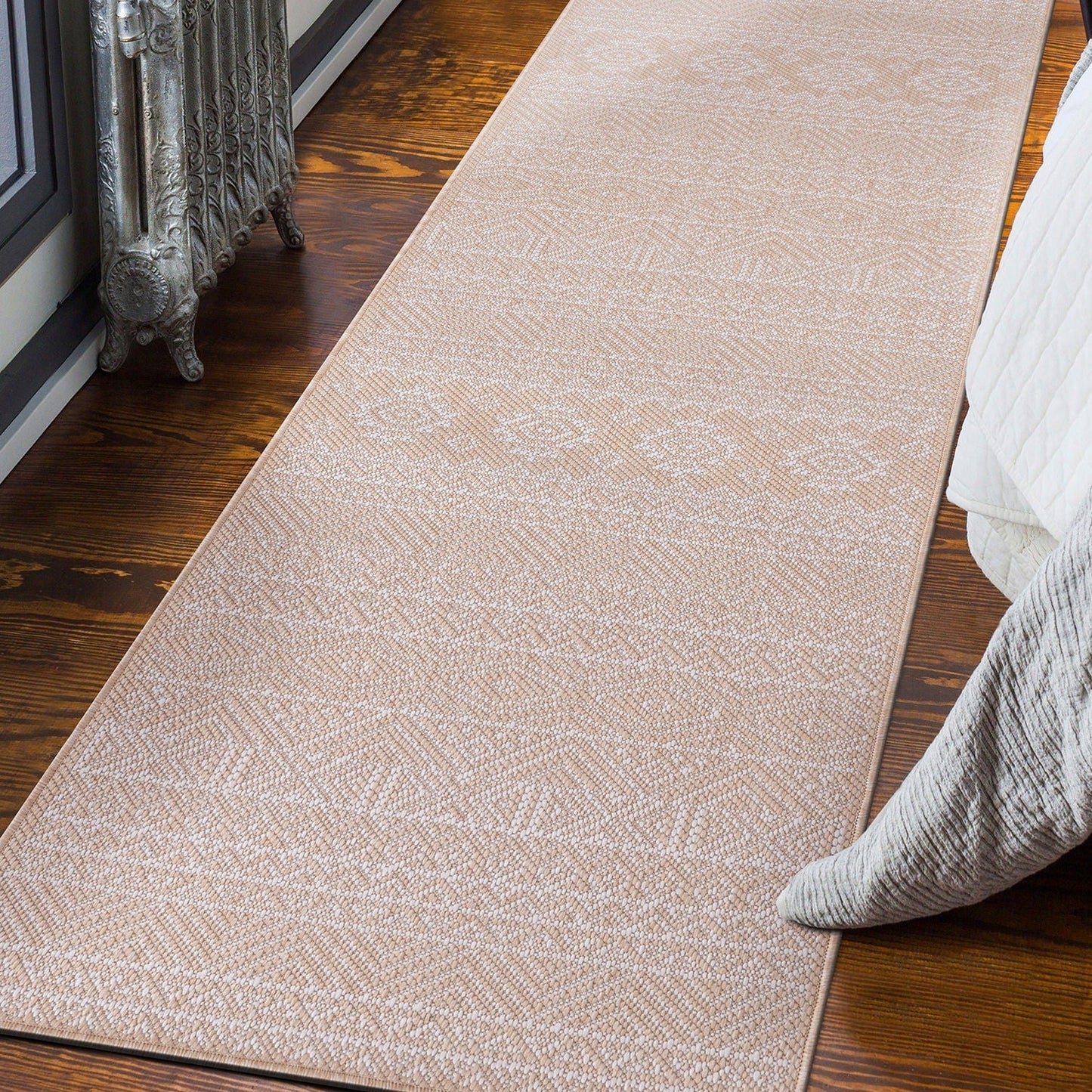 World Rug Gallery Distressed Geometric Bohemian Textured Flat Weave Indoor/Outdoor Area Rug