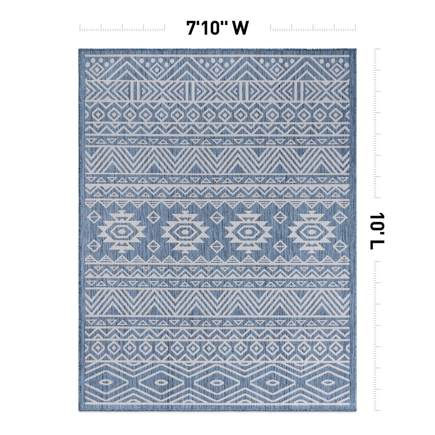 World Rug Gallery Distressed Geometric Bohemian Textured Flat Weave Indoor/Outdoor Area Rug
