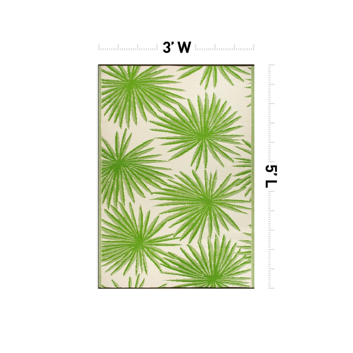 World Rug Gallery Floral Tropical Reversible Recycled Plastic Outdoor Rugs
