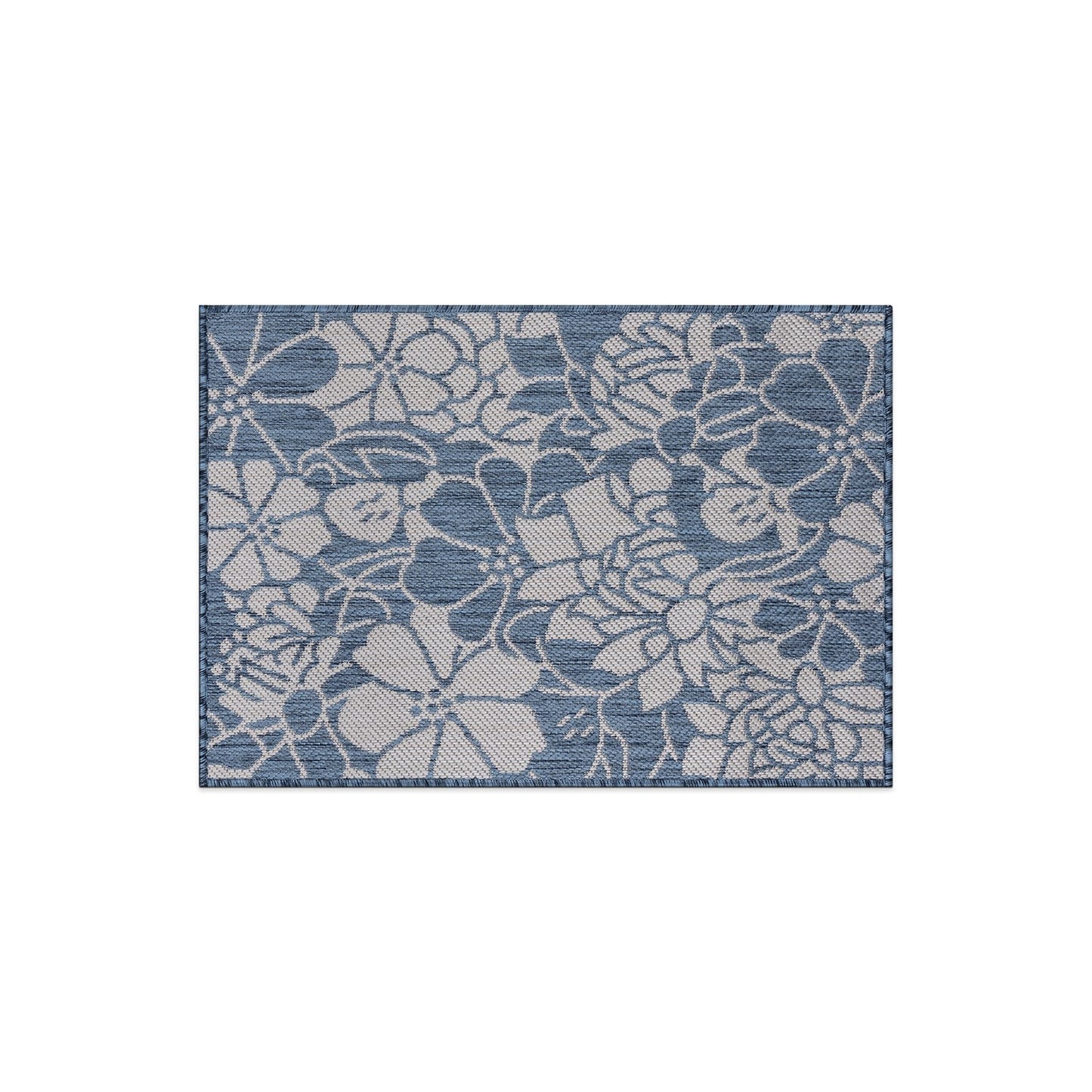 World Rug Gallery Modern Floral Flowers Textured Flat Weave Indoor/Outdoor Area Rug