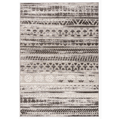 World Rug Gallery Modern Stripes Faded Geometric Indoor/Outdoor Area Rug