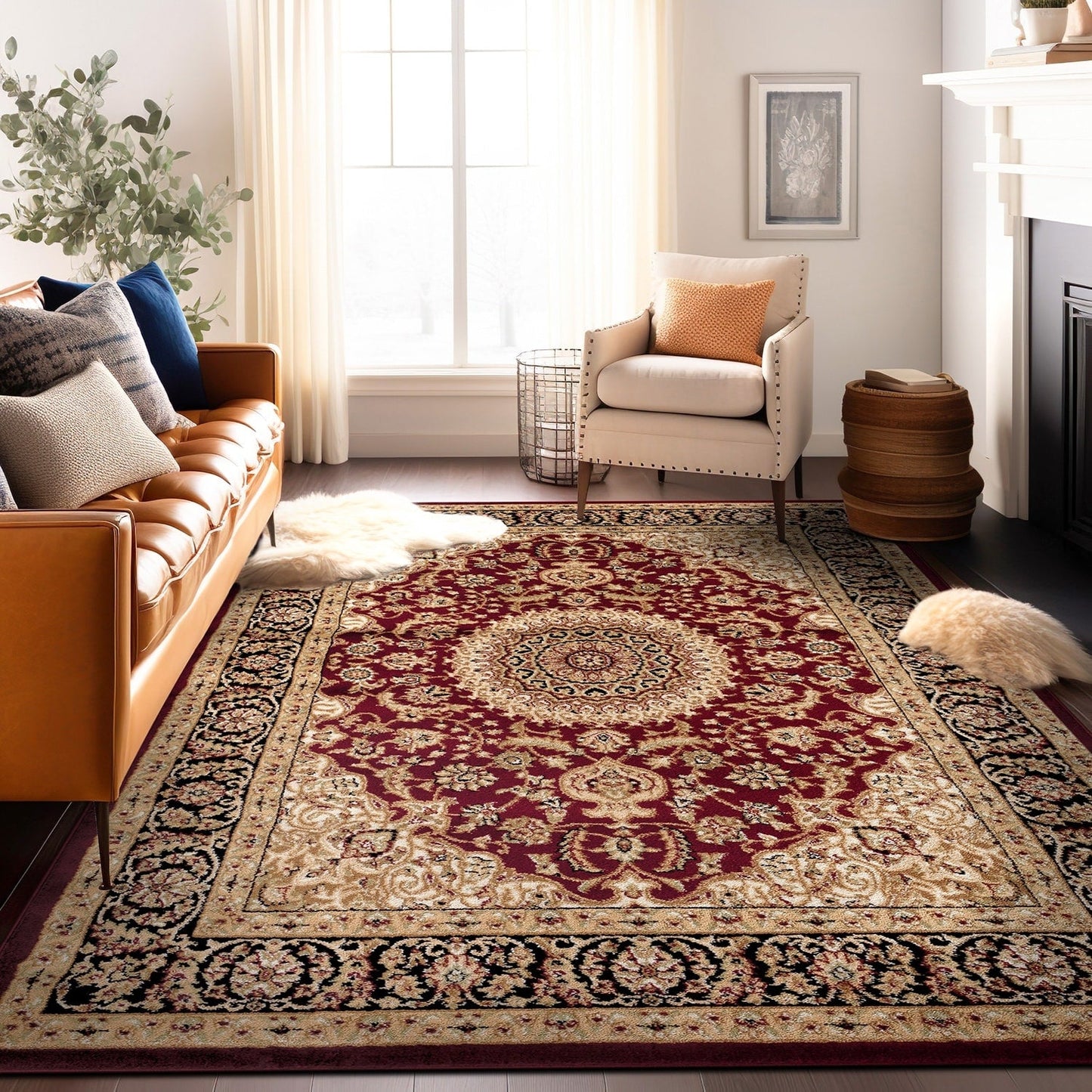 World Rug Gallery Traditional Oriental Medallion Area Rug