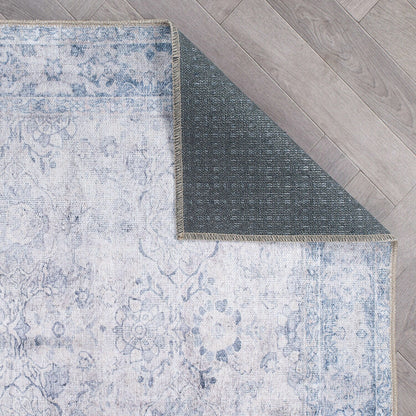 World Rug Gallery Transitional Bordered Vintage Machine Washable Non Slip Area Rug