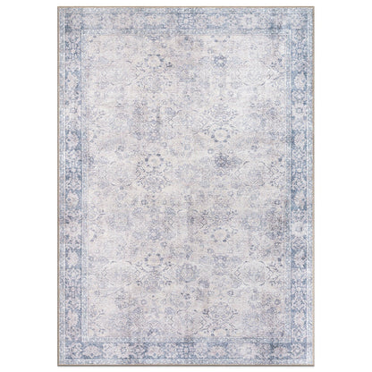 World Rug Gallery Transitional Bordered Vintage Machine Washable Non Slip Area Rug
