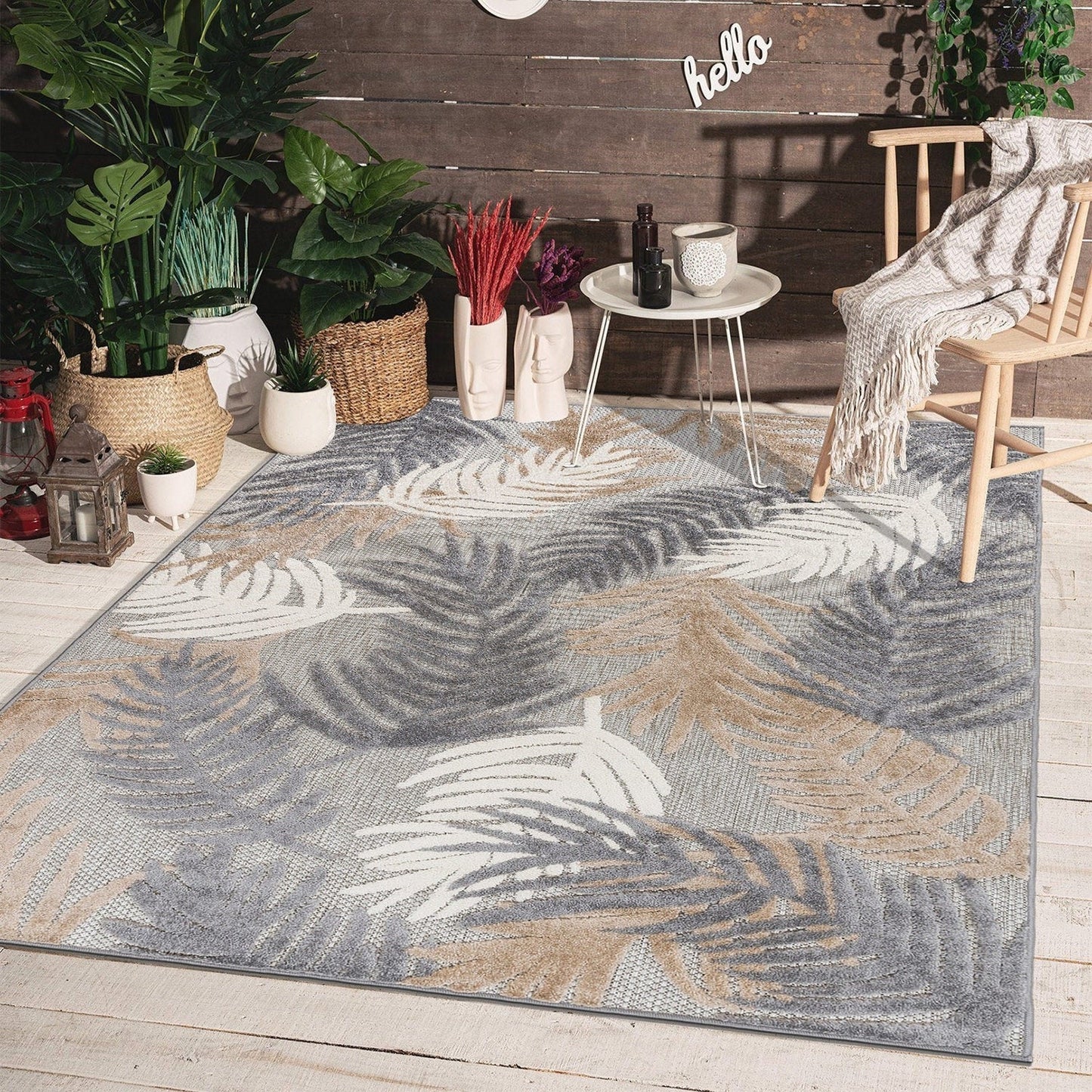 World Rug Gallery Tropical Floral Modern Indoor/Outdoor Area Rug