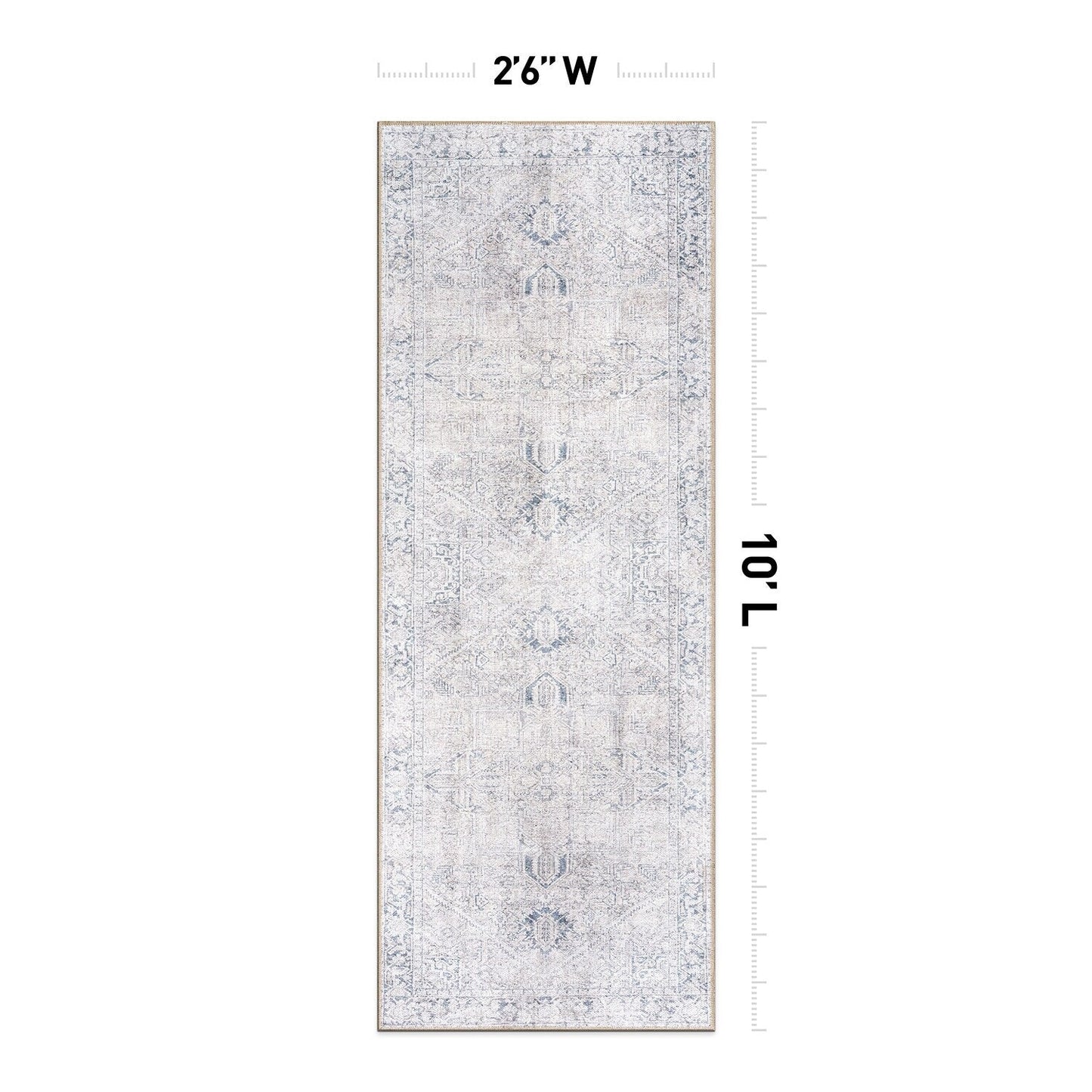 World Rug Gallery Vintage Boho Medallion Machine Washable Non Slip Area Rug