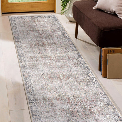 World Rug Gallery Vintage Distressed Machine Washable Non Slip Area Rug