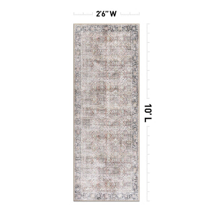World Rug Gallery Vintage Distressed Machine Washable Non Slip Area Rug