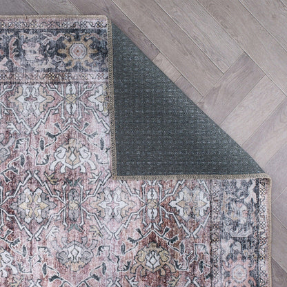 World Rug Gallery Vintage Distressed Machine Washable Non Slip Area Rug