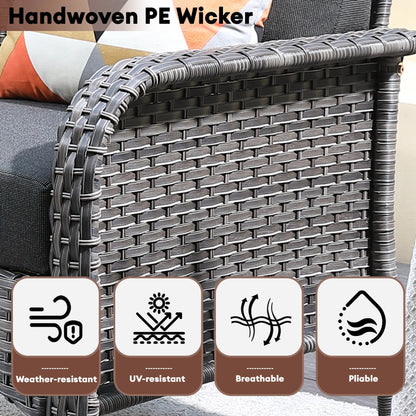 Ensemble de meubles de jardin d'extérieur XIZZI 4 pièces pour conversation avec table