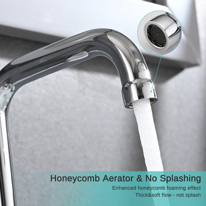 YASINU 8 Inch Luxury Widespread Bathroom Sink Faucet with Pop-Up Drain