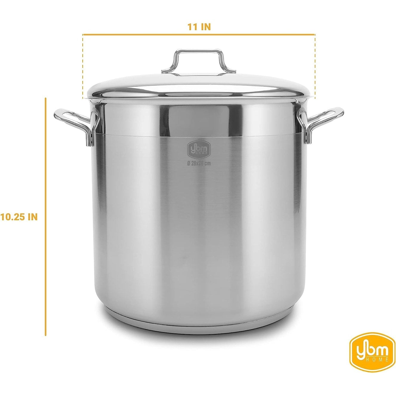 YBM Home Professional Chef's 18/10 Stainless Steel Stock Pot, Induction Compatible