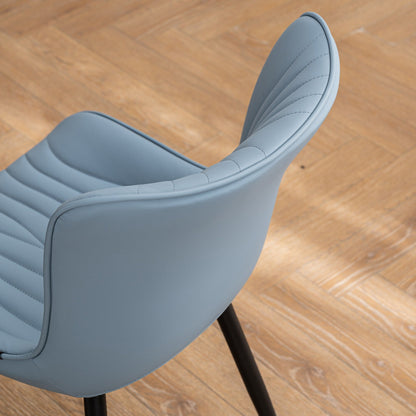 Lot de 2 chaises de salle à manger modernes en cuir capitonné sans accoudoirs