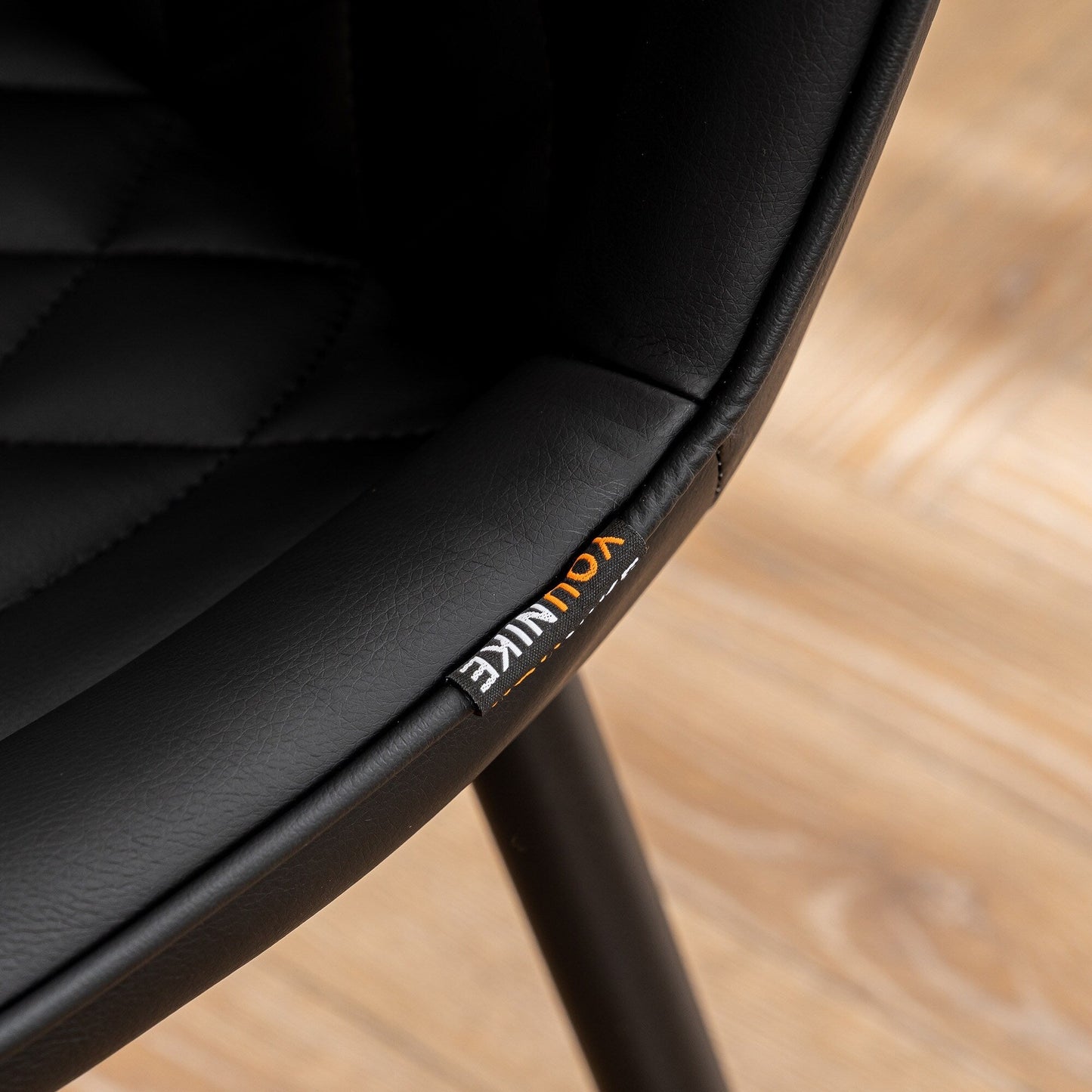 Lot de 2 chaises de salle à manger modernes en cuir capitonné sans accoudoirs