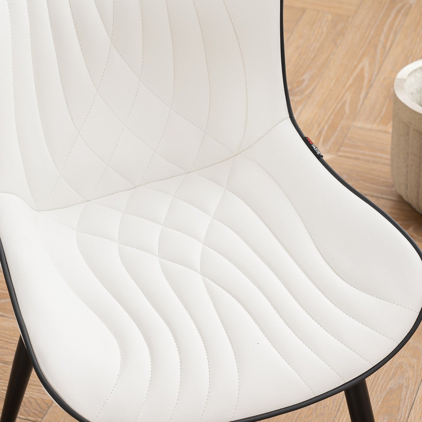 Lot de 2 chaises de salle à manger modernes en cuir capitonné sans accoudoirs