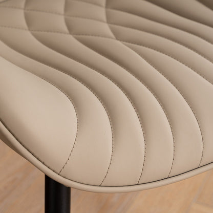Lot de 2 chaises de salle à manger modernes en cuir capitonné sans accoudoirs