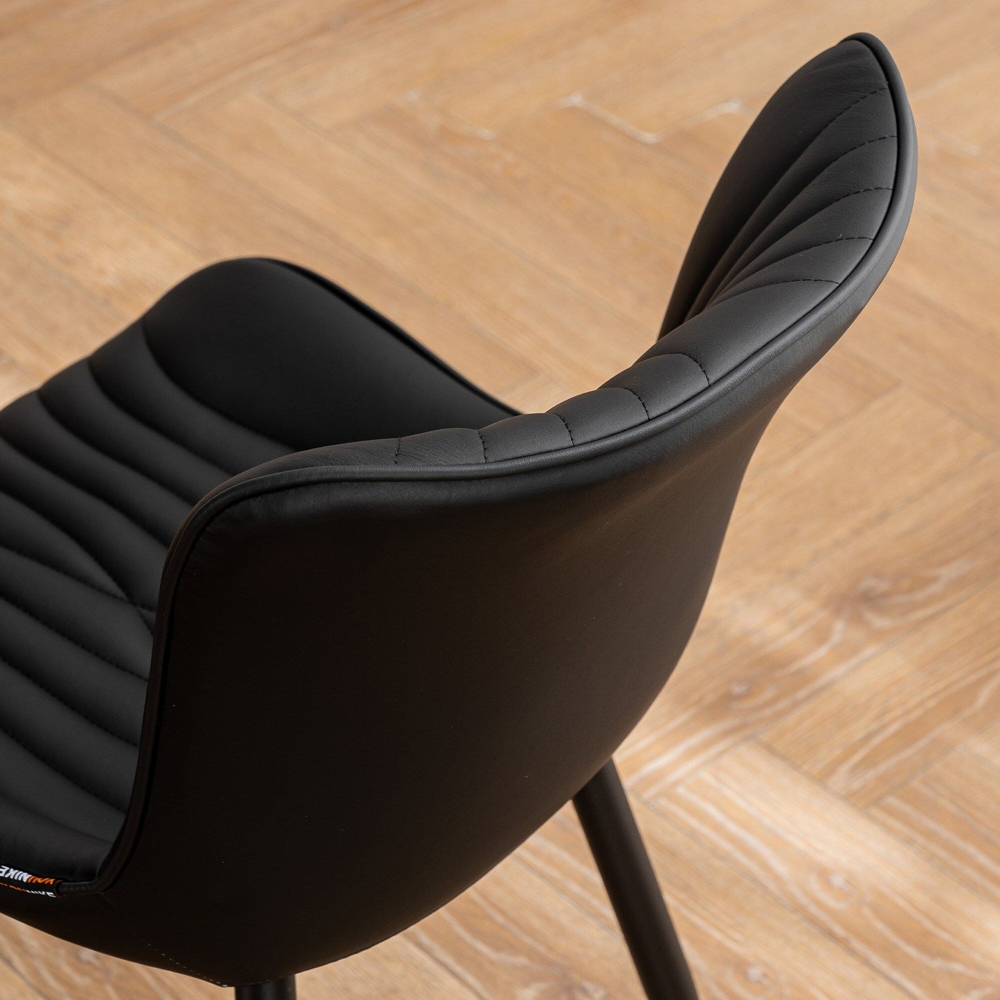 Lot de 2 chaises de salle à manger modernes en cuir capitonné sans accoudoirs