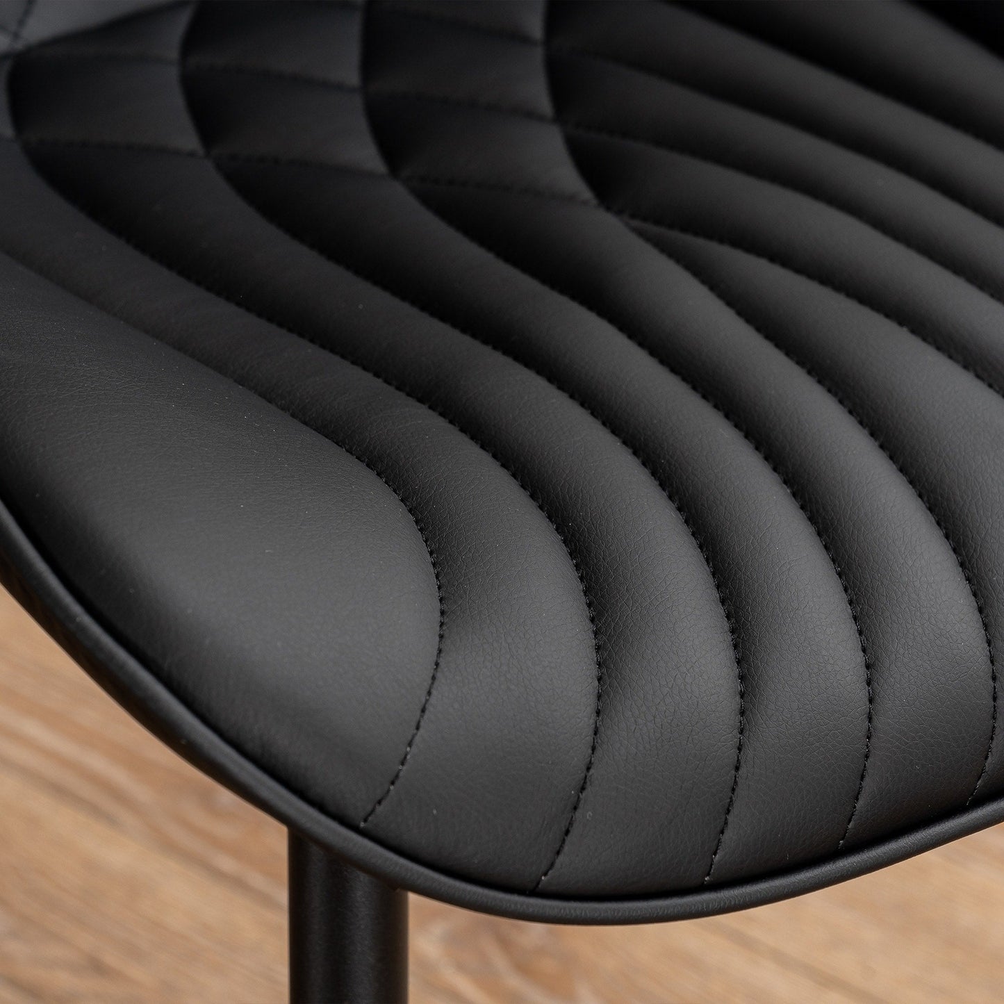 Lot de 2 chaises de salle à manger modernes en cuir capitonné sans accoudoirs