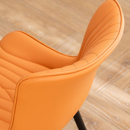 Lot de 2 chaises de salle à manger modernes en cuir capitonné sans accoudoirs