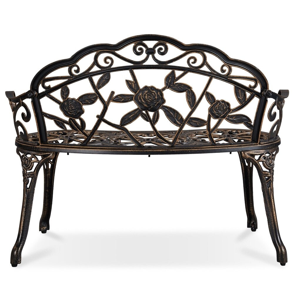 Yaheetech Banc extérieur en métal pour terrasse, parc, jardin - N/A