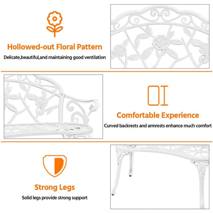 Yaheetech Banc extérieur en métal pour terrasse, parc, jardin - N/A