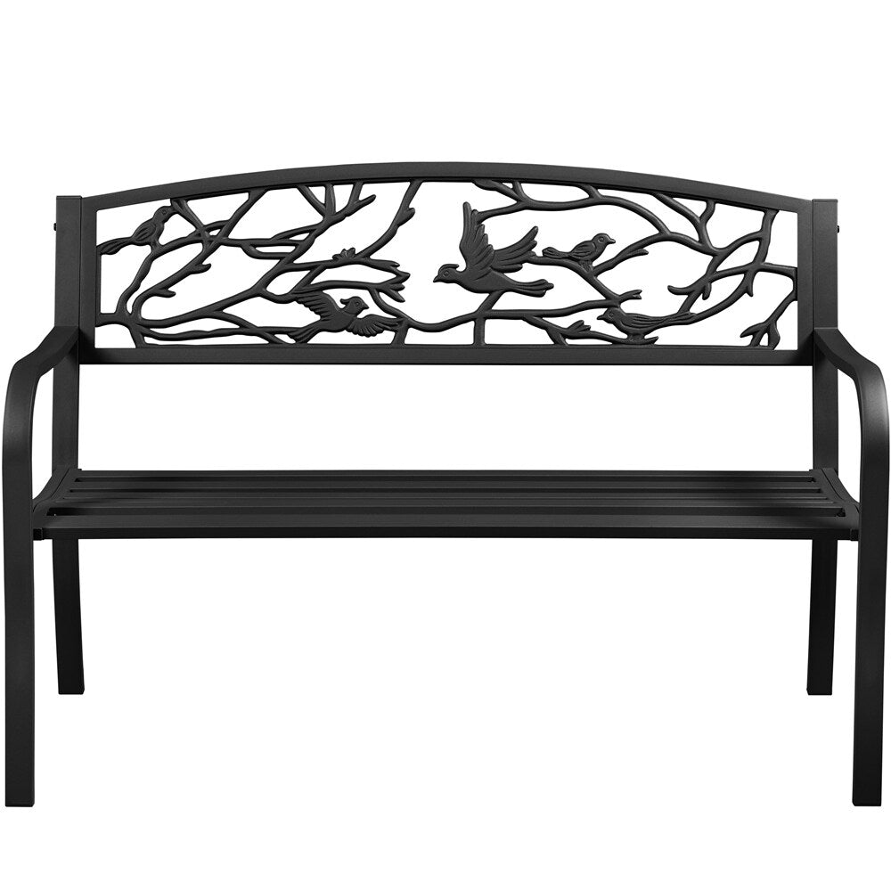 Yaheetech Banc de jardin de patio pour extérieur, chaise de porche en métal - N/A