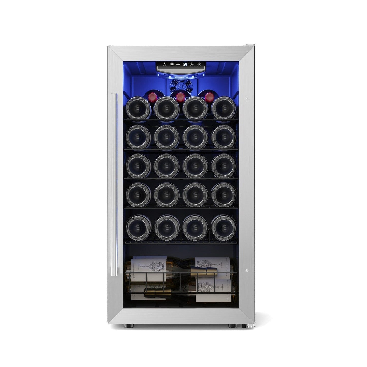 Yeego Réfrigérateur à vin mini-bar autoportant à 1 zone et 27 bouteilles de 17 pouces - 16,9 pouces