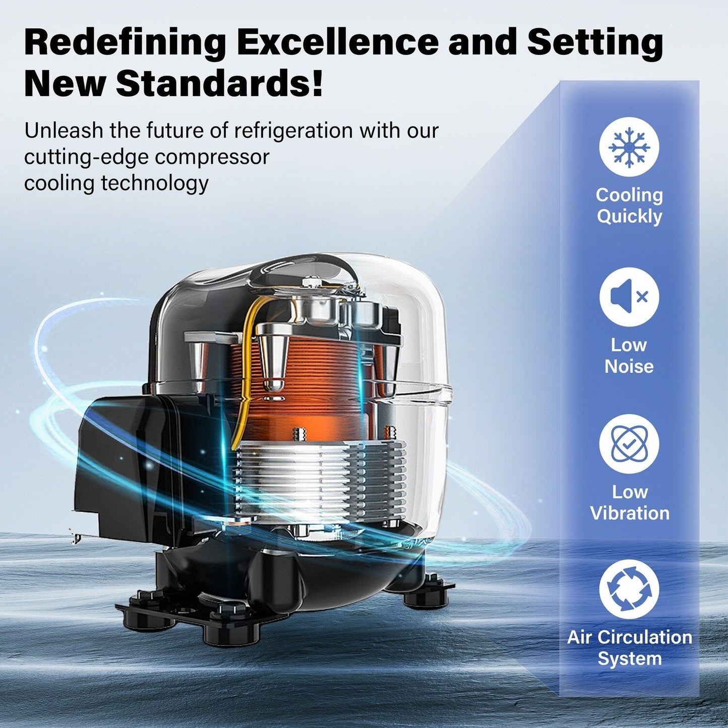 Yeego Réfrigérateur-glacière à boissons indépendant à 1 zone, 19 pouces, 140 canettes - 19 pouces